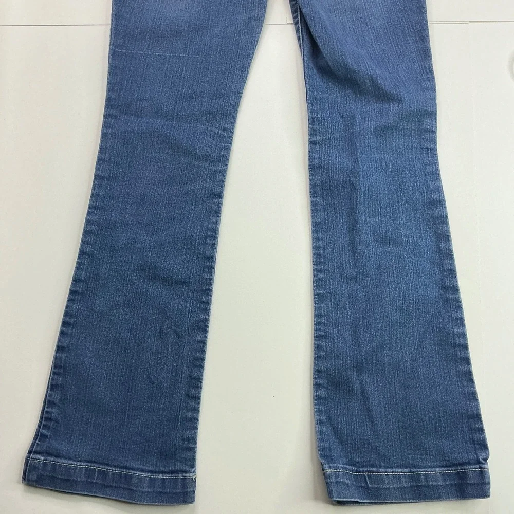 The Children's Place Blue Flare Jeans Kids Sz 10 Braided Pocket Adjustable Waist